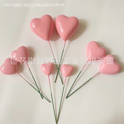 Heart shape glossy Pink ball 10p
