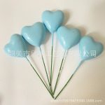 Heart shape glossy Sky blue ball 10p