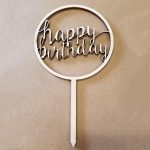 Happy Birthday wooden cake topper - Image 2