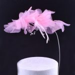 White / Pink pearl feather net - Image 2
