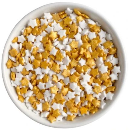 Golden White Star sprinkles 50g