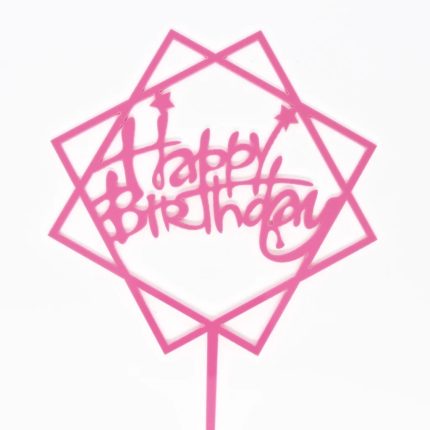 HBD deep pink 2 square topper 2