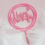 HBD pink 2 round topper