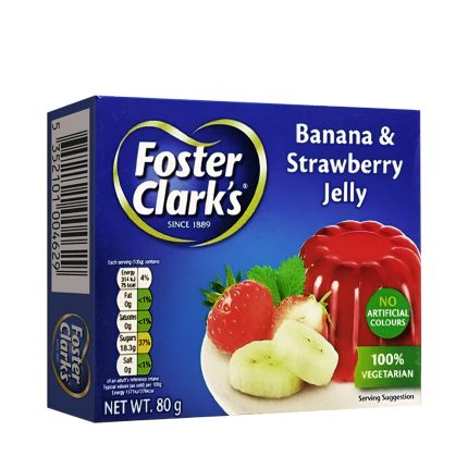 foster clarks banana Strawberry Jello