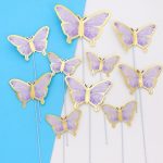 Golden Striped deep Purple Butterfly 3265s3