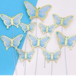 Golden Striped light Purple Butterfly 3266s3