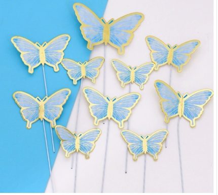 Golden Striped light Purple Butterfly 3266s3