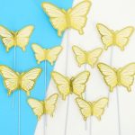 Golden striped orange butterfly