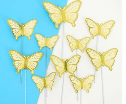 Golden striped orange butterfly