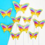 Golden striped rainbow butterfly