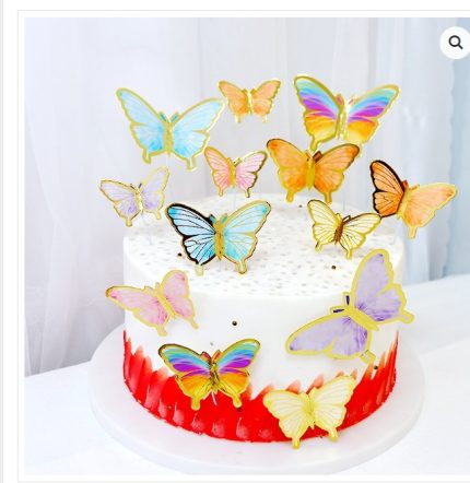 Golden Striped light Pink Butterfly