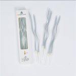 Birthday Curved Candle silver- 6p packet